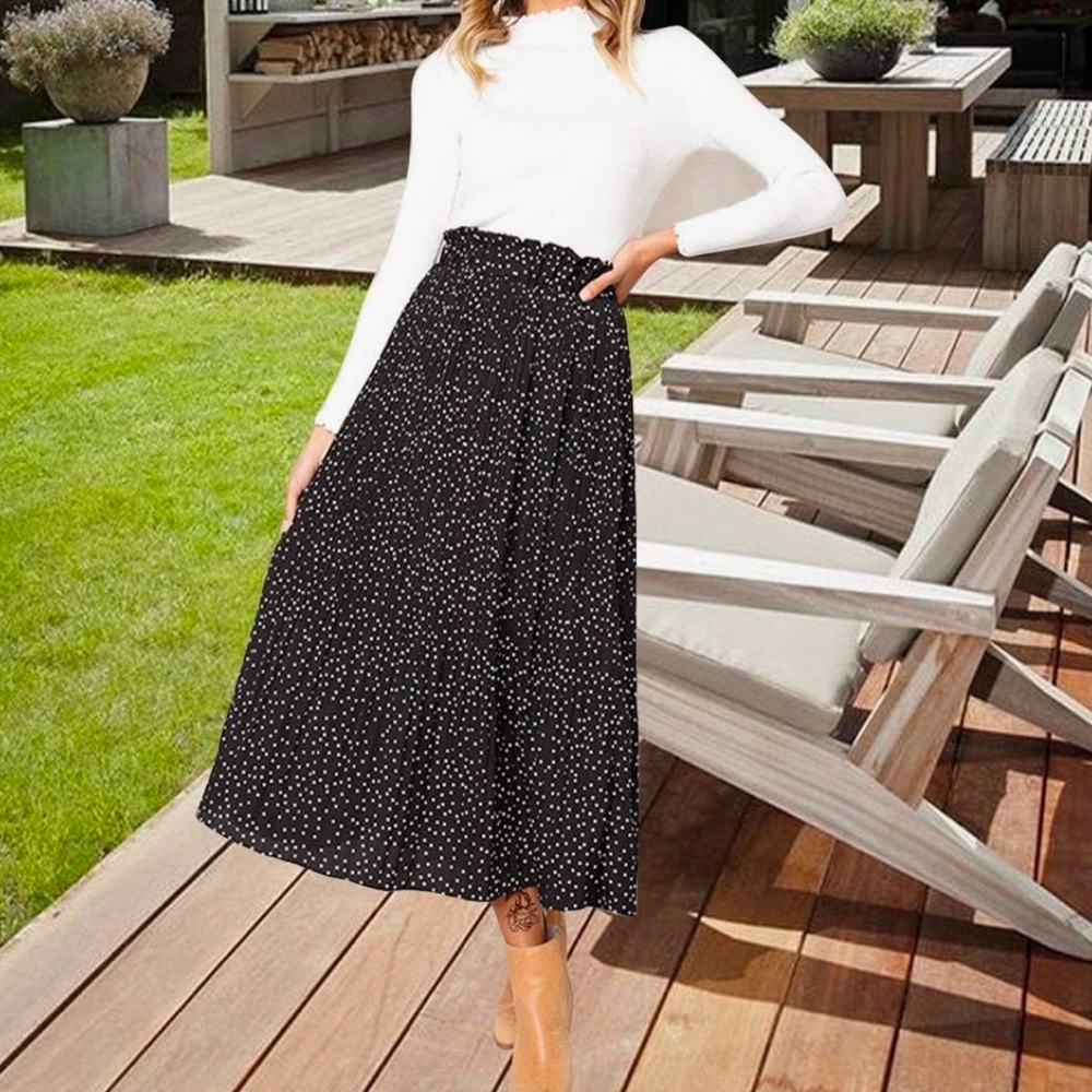 High Waist Polka Dot Skirt